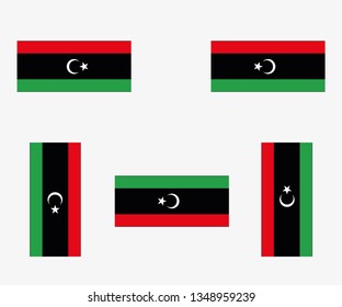 Illustrated Country Flag Reflected and Rotated of   Libya