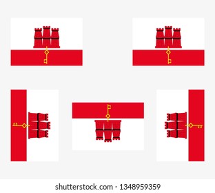 Illustrated Country Flag Reflected and Rotated of   Gibraltar