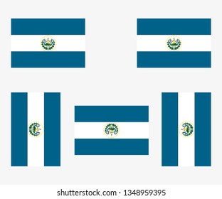 Illustrated Country Flag Reflected and Rotated of   El Salvador