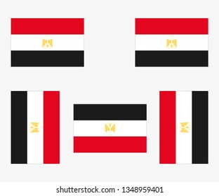 Illustrated Country Flag Reflected and Rotated of   Egypt