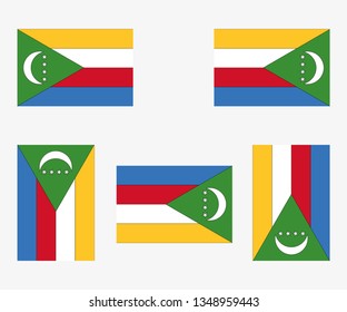 Illustrated Country Flag Reflected and Rotated of   Comoros