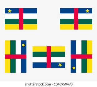 Illustrated Country Flag Reflected and Rotated of   Central African Republic