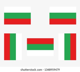 Illustrated Country Flag Reflected and Rotated of   Bulgaria