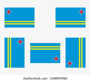 Illustrated Country Flag Reflected and Rotated of   Aruba