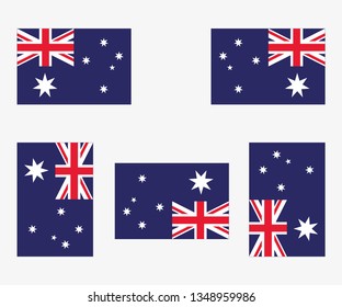 Illustrated Country Flag Reflected and Rotated of   Australia