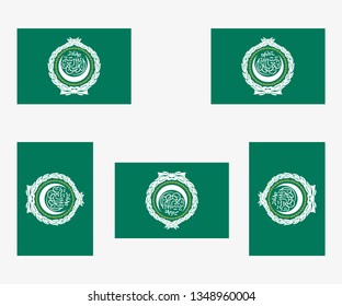 Illustrated Country Flag Reflected and Rotated of   Arab League