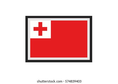 An Illustrated Country Flag of Tonga