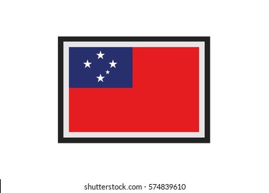 An Illustrated Country Flag of Western Samoa