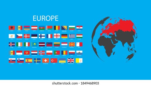 Illustrated Country Flags Continent Europe Stock Vector (Royalty Free) 1849468903  Shutterstock