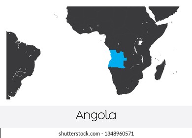 An Illustrated Country Shape of Angola