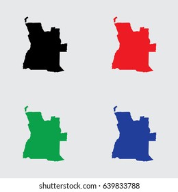 An Illustrated Country Shape of Angola