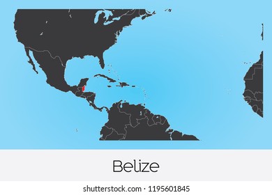 An Illustrated Country Shape of Belize