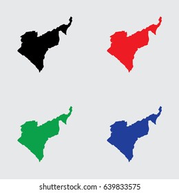 An Illustrated Country Shape of Cameroon