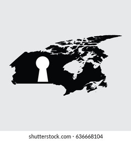 An Illustrated Country Shape of Canada
