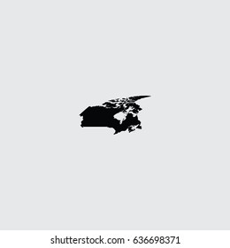 An Illustrated Country Shape of Canada