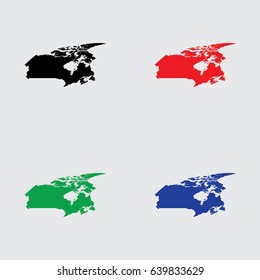 An Illustrated Country Shape of Canada