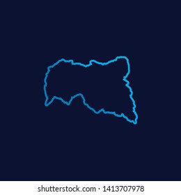 Illustrated Country Shape of Central African Republic