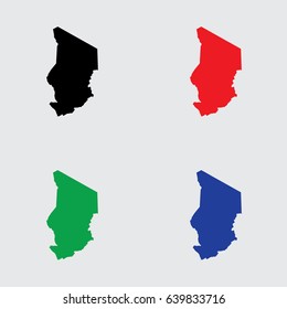 An Illustrated Country Shape of Chad