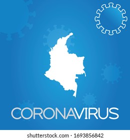 Illustrated Country Shape of Colombia