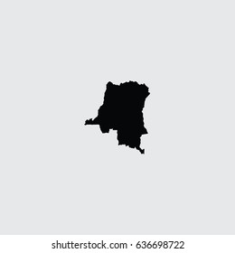 An Illustrated Country Shape of Democratic Republic of Congo