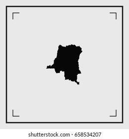 An Illustrated Country Shape of Democratic Republic of Congo
