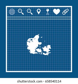 An Illustrated Country Shape of Denmark