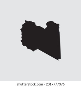 Forma de país ilustrada con sombra de caída de Libia