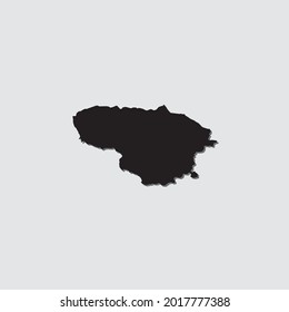 Forma de país ilustrada con sombra de caída de Lituania