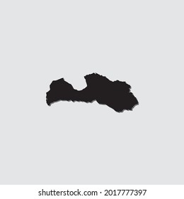 Illustrierte Länderform mit Schlagschatten in Lettland