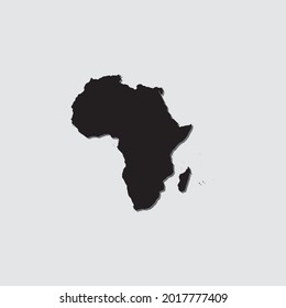 Illustrated Country Shape with Drop Shadow of Africa