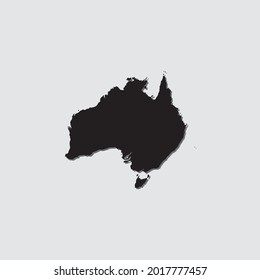 Forma de país ilustrada con sombra de caída de Australia