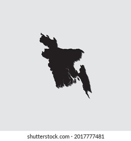 Forma de país ilustrada con sombra de caída de Bangladesh