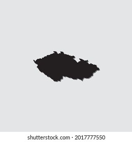 Forma de país ilustrada con sombra de caída de la República Checa