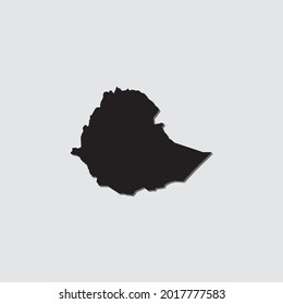 Forma de país ilustrada con sombra de caída de Etiopía