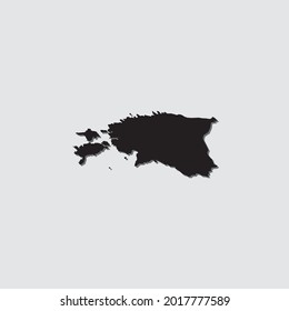 Forma de país ilustrada con sombra de caída de Estonia