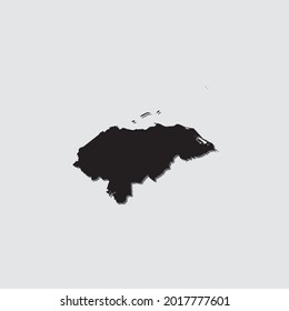 Forma de país ilustrada con sombra de caída de Honduras