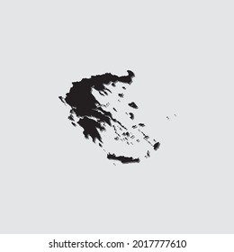 Illustrated Country Shape with Drop Shadow of Greece