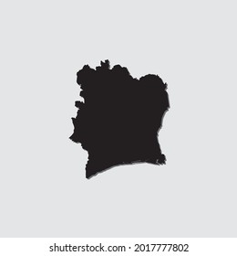 Forma de país ilustrada con sombra de caída del Divoire de la Costa