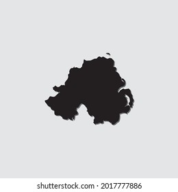 Forma de país ilustrada con sombra de caída de Irlanda del Norte