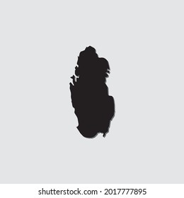 Forma de país ilustrada con sombra de caída de Qatar