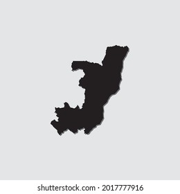Illustrated Country Shape with Drop Shadow of Republic of the Congo