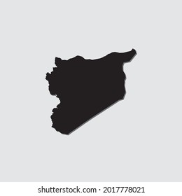 Illustrated Country Shape with Drop Shadow of Syria