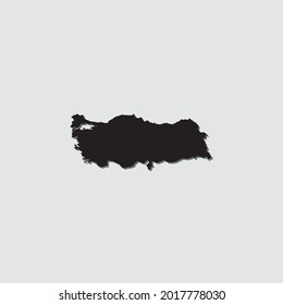 Illustrated Country Shape with Drop Shadow of Turkey