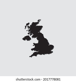 Forma de país ilustrada con sombra de caída del Reino Unido