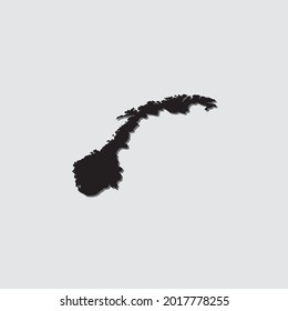 Forma de país ilustrada con sombra de caída de Noruega