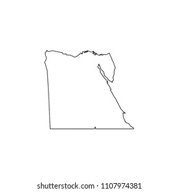 An Illustrated Country Shape of Egypt