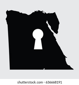 An Illustrated Country Shape of Egypt