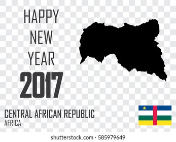 Illustrated Country Shape with the Flag of Central African Republic