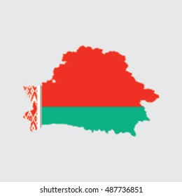 Illustrated Country Shape with the Flag inside of  Belarus