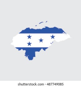 Illustrated Country Shape with the Flag inside of Honduras